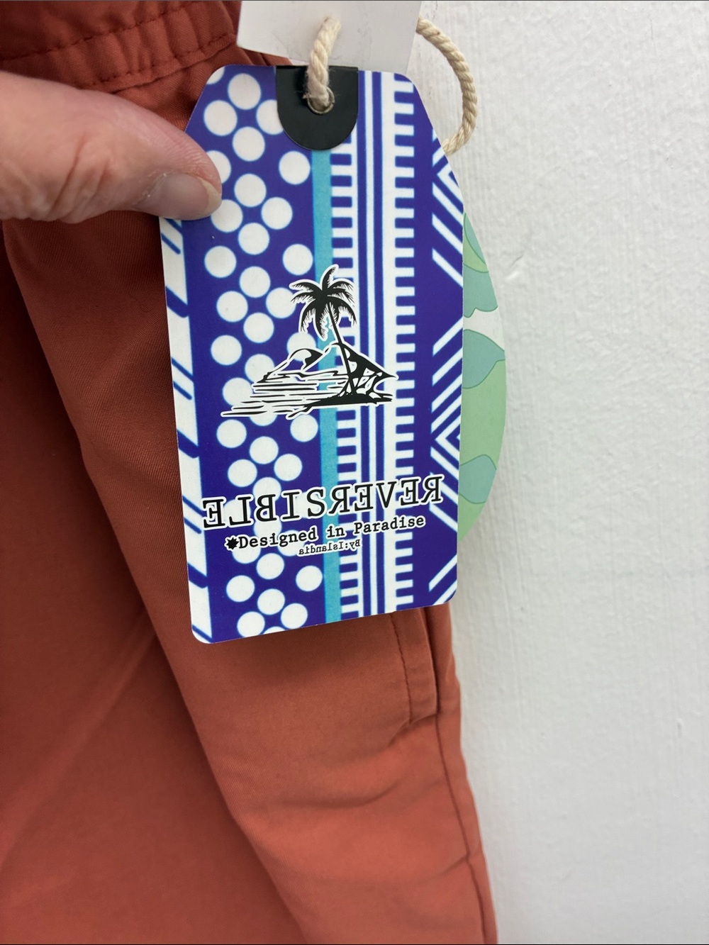 Men's Rust Swim Trunks with Drawstring - Picture 3 of 6